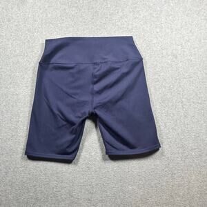 Alo Yoga High Waist Biker Shorts Women's Large Navy Blue Compression Athletic